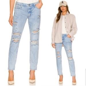 Frame Le Garçon Straight Leg distressed Jeans